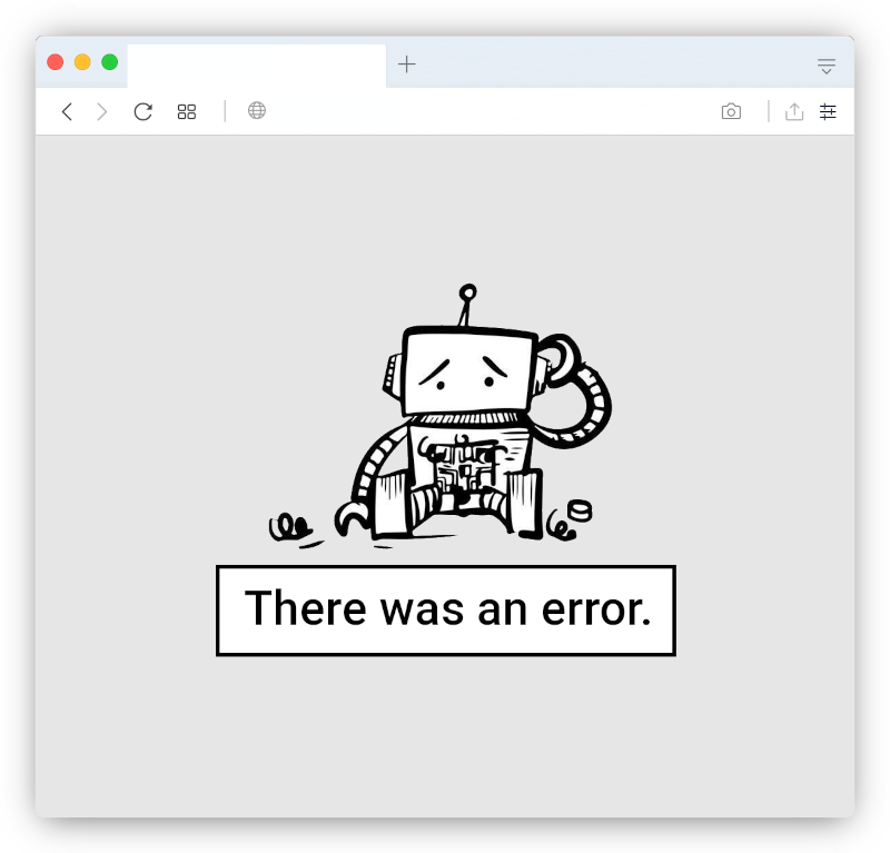 Sad Robot Error Image